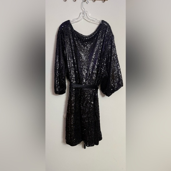 Bloom Chic Women’s Dress Black Sequin Plus Size Belted Holiday Party Sz 30 - Picture 5 of 5